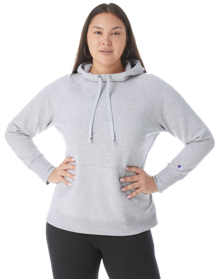 Champion Plus Powerblend Classic Embroidered C Logo Hoodie Dames - Grijs - Belgie 7068WOFQJ